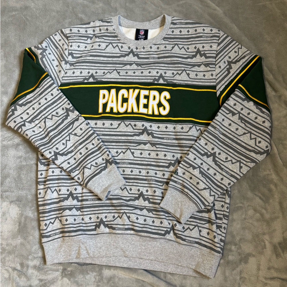 Packers Gray and Green Men's Sweater